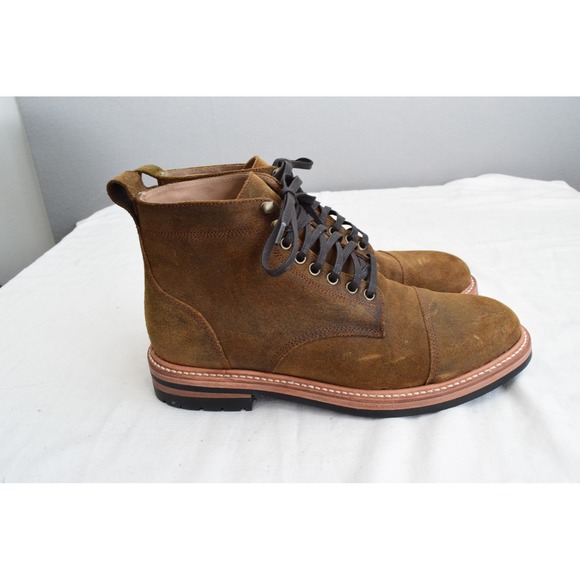 Taylor Stitch X Stetson Moto Boot 9 Brown Suede Weatherproof Cap Toe Men Work main image 9